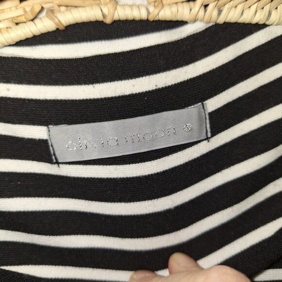 Olivia Moon Ladies Black & white Striped Cropped Blazer Ladies PL BEETLEJUICE - Picture 2 of 5